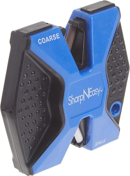 AccuSharp 2-Step Knife Sharpener - Sharpens, Restores, & Hones - 2-Step Coarse and Fine Rods for Kitchen Knives & All Types of Blades - Keychain Pull Through Knife Sharpener - Blue