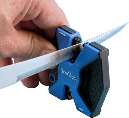 AccuSharp 2-Step Knife Sharpener - Sharpens, Restores, & Hones - 2-Step Coarse and Fine Rods for Kitchen Knives & All Types of Blades - Keychain Pull Through Knife Sharpener - Blue