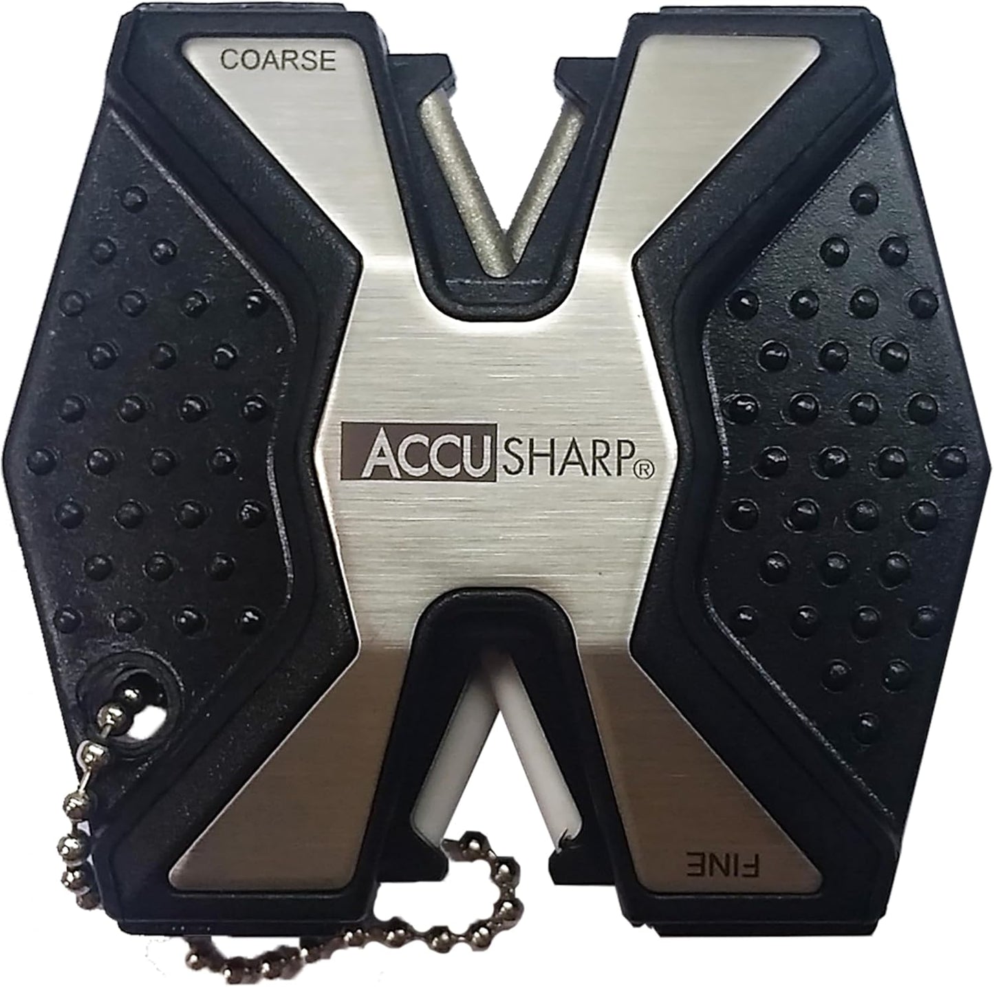 AccuSharp 2-Step Knife Sharpener - Sharpens, Restores, & Hones - 2-Step Coarse and Fine Rods for Kitchen Knives & All Types of Blades - Keychain Pull Through Knife Sharpener - Blue