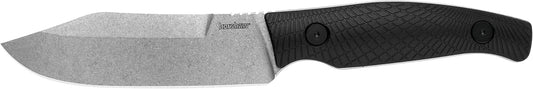 Kershaw Camp 5 Bowie Knife, Black, 4.75 Inch Fixed Clip Point Blade | High-Carbon Tool Steel, Full-Tang Blade, Includes Molded Sheath, Everyday Carry for Men and Women
