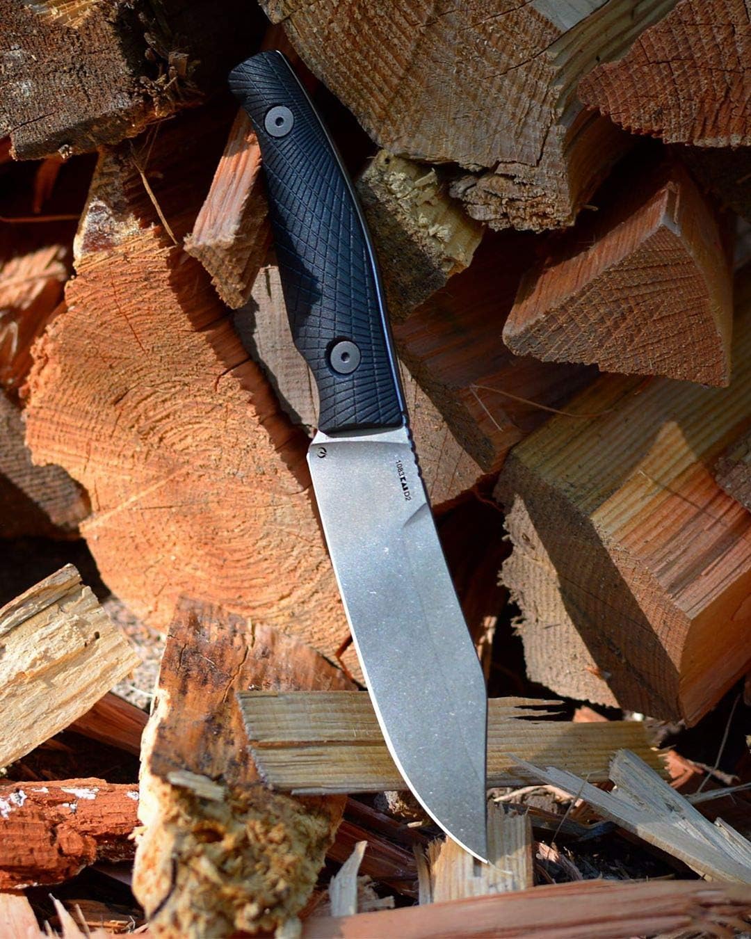 Kershaw Camp 5 Bowie Knife, Black, 4.75 Inch Fixed Clip Point Blade | High-Carbon Tool Steel, Full-Tang Blade, Includes Molded Sheath, Everyday Carry for Men and Women