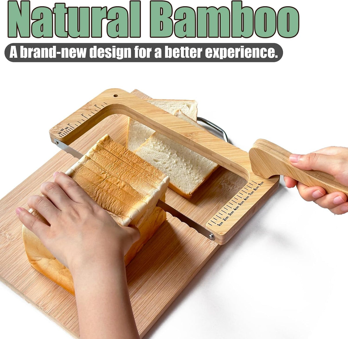 Bread Knife for Homemade Bread Sourdough, Left & Right Handed Bamboo Natural Bread Bow Knife Slicer Cutter for Baguettes Vegetables Fruits Sandwiches