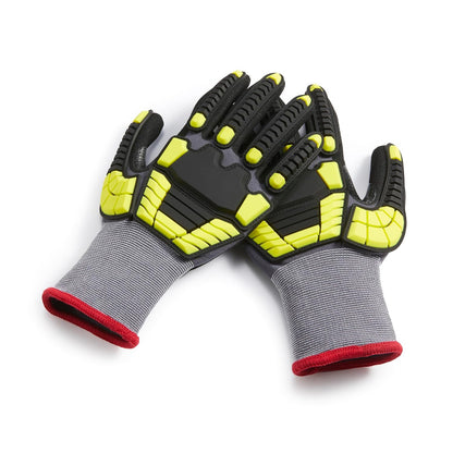 Safety Work Gloves, Cut Level A1, Abrasion ANSI Level A4, Impact Resistant, Touch Screen Friendly, 15G Sandy Nitrile Palm, Yellow, Size X-Small, Pack of 120 Pairs