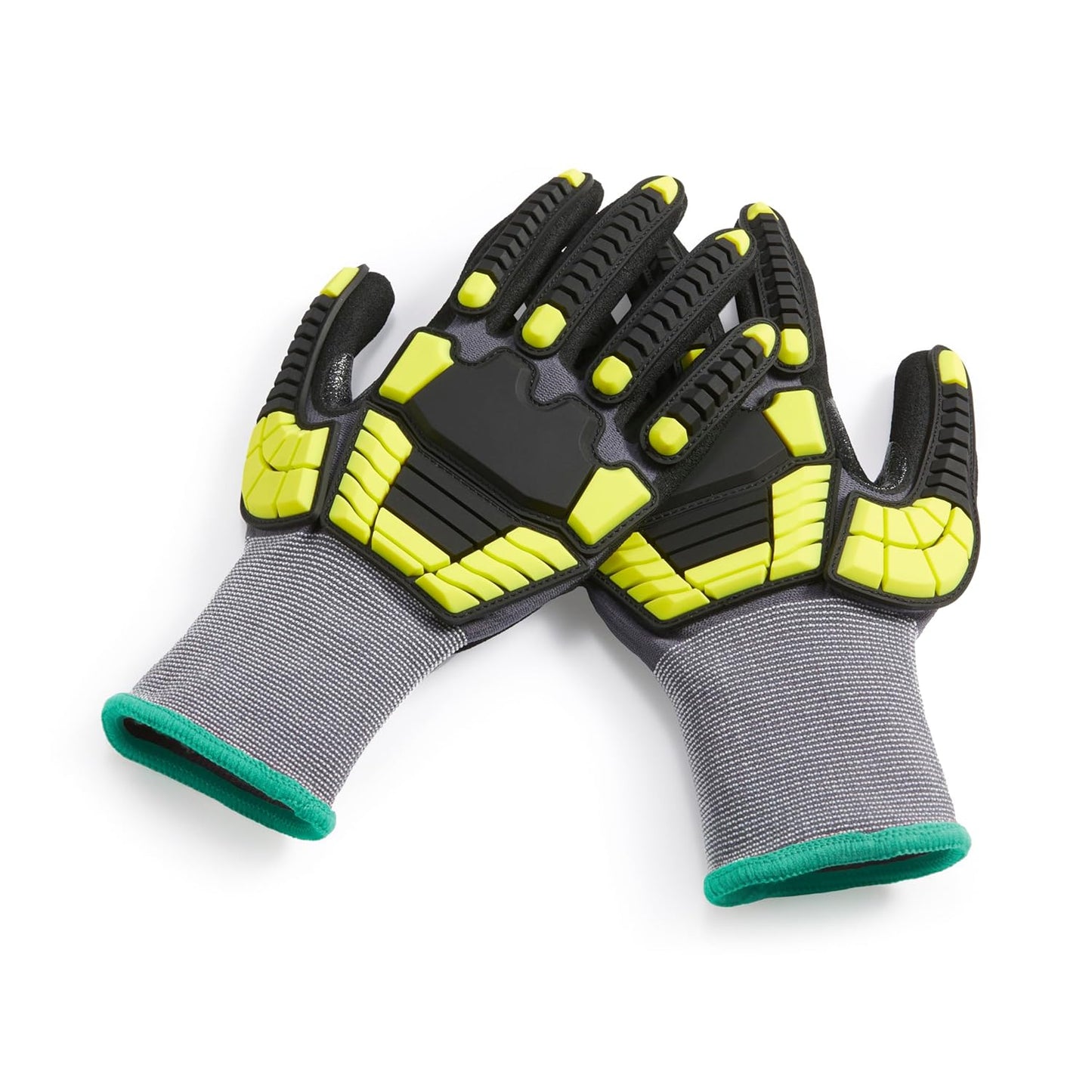 Safety Work Gloves, Cut Level A1, Abrasion ANSI Level A4, Impact Resistant, Touch Screen Friendly, 15G Sandy Nitrile Palm, Yellow, Size X-Small, Pack of 120 Pairs