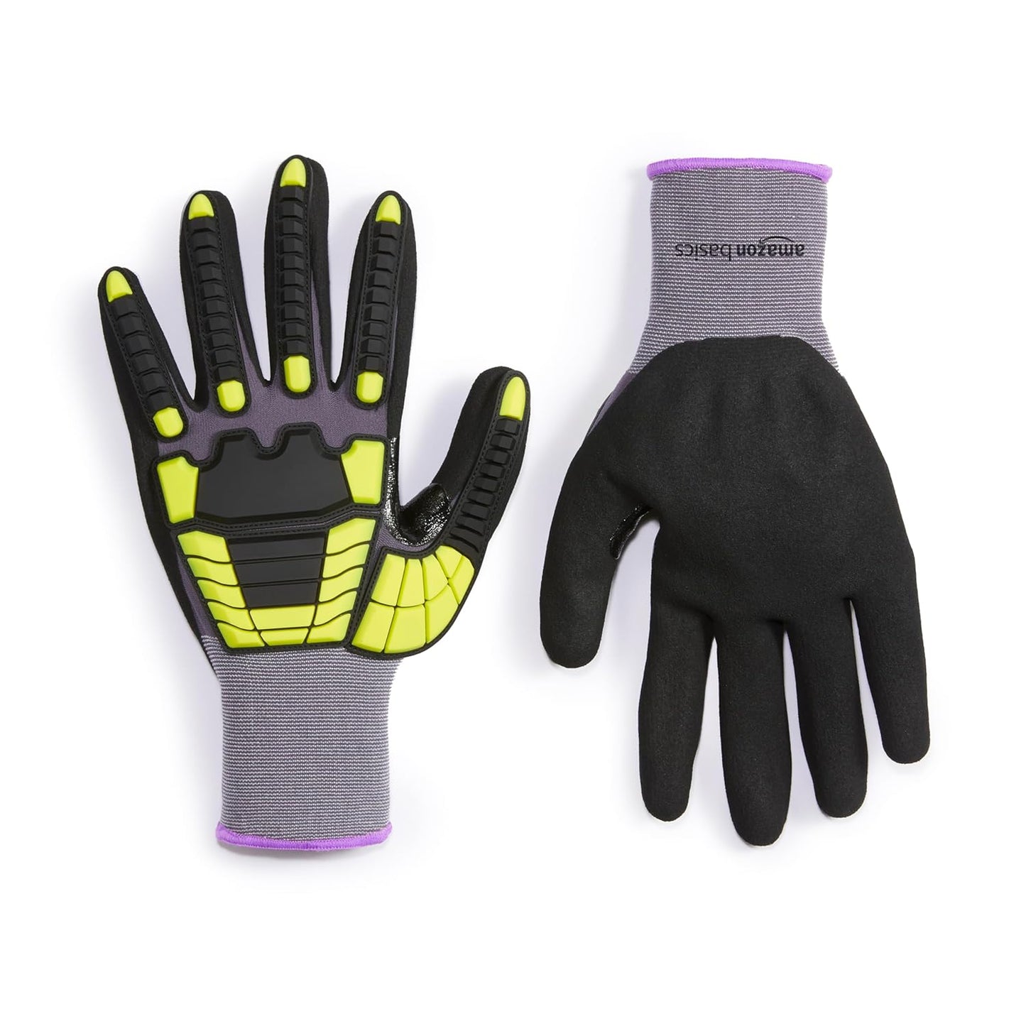 Safety Work Gloves, Cut Level A1, Abrasion ANSI Level A4, Impact Resistant, Touch Screen Friendly, 15G Sandy Nitrile Palm, Yellow, Size X-Small, Pack of 120 Pairs