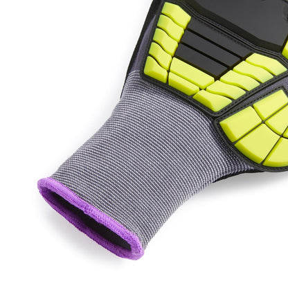 Safety Work Gloves, Cut Level A1, Abrasion ANSI Level A4, Impact Resistant, Touch Screen Friendly, 15G Sandy Nitrile Palm, Yellow, Size X-Small, Pack of 120 Pairs