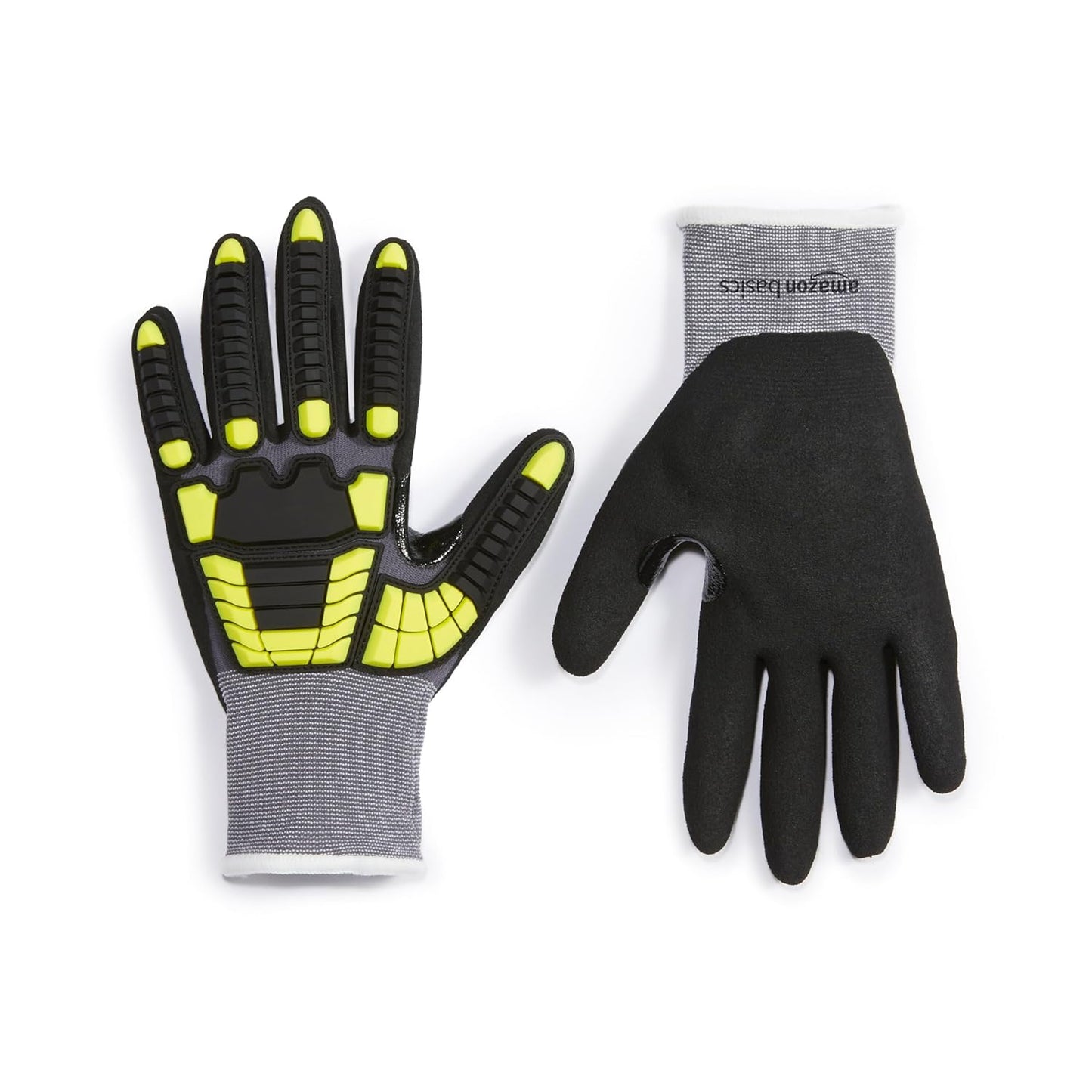 Safety Work Gloves, Cut Level A1, Abrasion ANSI Level A4, Impact Resistant, Touch Screen Friendly, 15G Sandy Nitrile Palm, Yellow, Size X-Small, Pack of 120 Pairs