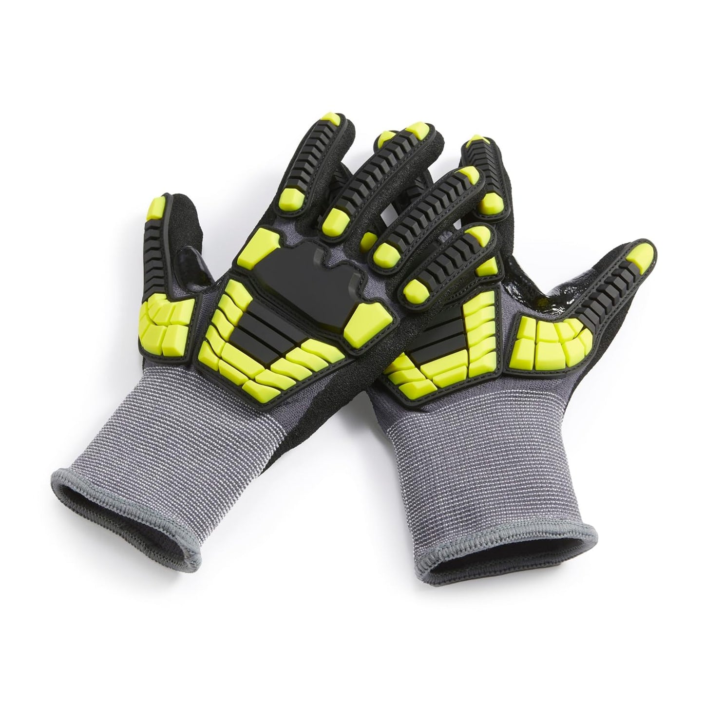Safety Work Gloves, Cut Level A1, Abrasion ANSI Level A4, Impact Resistant, Touch Screen Friendly, 15G Sandy Nitrile Palm, Yellow, Size X-Small, Pack of 120 Pairs