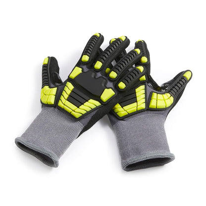 Safety Work Gloves, Cut Level A1, Abrasion ANSI Level A4, Impact Resistant, Touch Screen Friendly, 15G Sandy Nitrile Palm, Yellow, Size X-Small, Pack of 120 Pairs