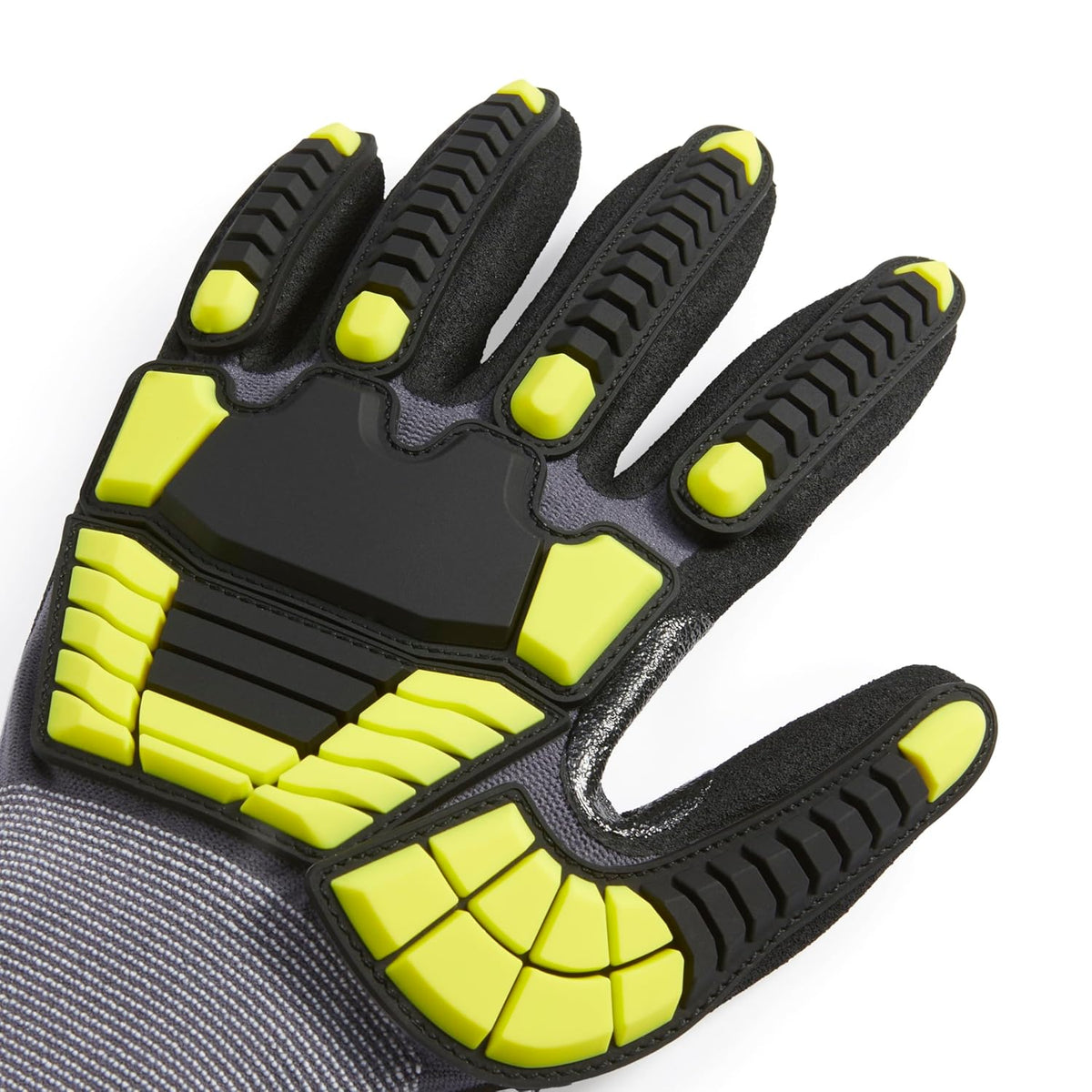 Safety Work Gloves, Cut Level A1, Abrasion ANSI Level A4, Impact Resistant, Touch Screen Friendly, 15G Sandy Nitrile Palm, Yellow, Size X-Small, Pack of 120 Pairs