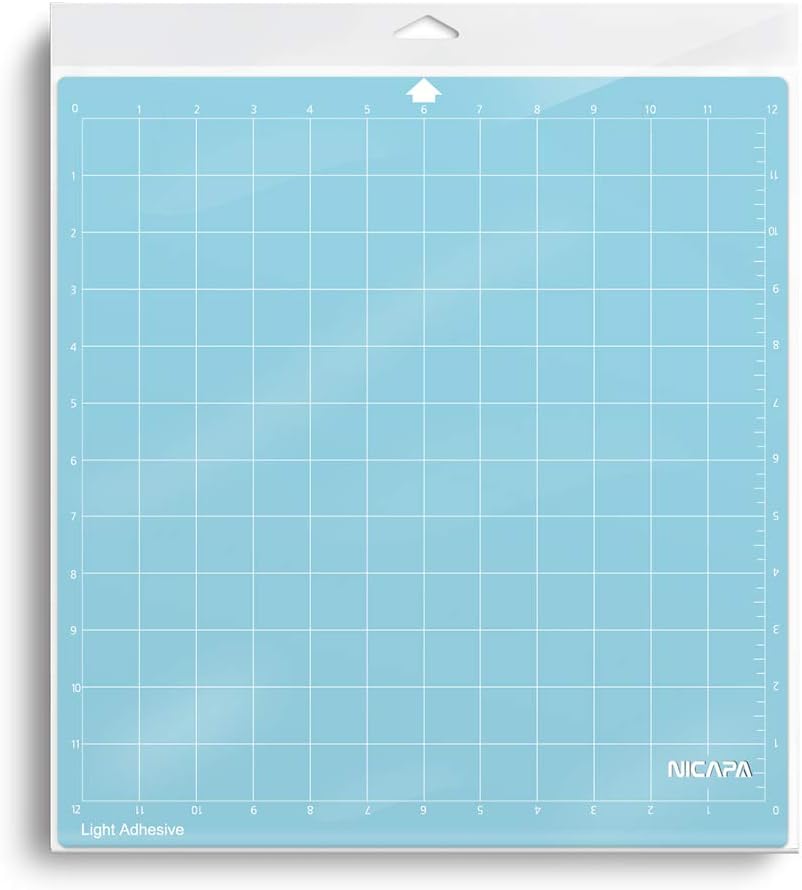 Cutting Mat for Silhouette Cameo 3/2/1 (Light-Grip,12x12 inch 3pack) Adhesive&Sticky Non-Slip Flexible Square Gridded Blue Cut Mats Replacement Accessories Set Matts Vinyl Craft Sewing