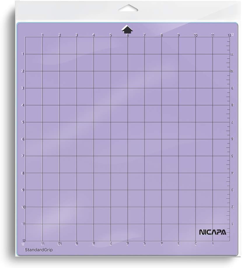 Cutting Mat for Silhouette Cameo 3/2/1 (Light-Grip,12x12 inch 3pack) Adhesive&Sticky Non-Slip Flexible Square Gridded Blue Cut Mats Replacement Accessories Set Matts Vinyl Craft Sewing