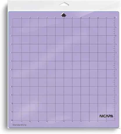 Cutting Mat for Silhouette Cameo 3/2/1 (Light-Grip,12x12 inch 3pack) Adhesive&Sticky Non-Slip Flexible Square Gridded Blue Cut Mats Replacement Accessories Set Matts Vinyl Craft Sewing