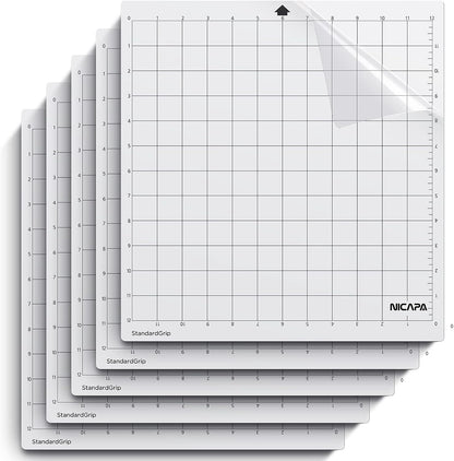 Cutting Mat for Silhouette Cameo 3/2/1 (Light-Grip,12x12 inch 3pack) Adhesive&Sticky Non-Slip Flexible Square Gridded Blue Cut Mats Replacement Accessories Set Matts Vinyl Craft Sewing