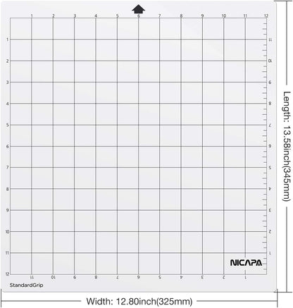 Cutting Mat for Silhouette Cameo 3/2/1 (Light-Grip,12x12 inch 3pack) Adhesive&Sticky Non-Slip Flexible Square Gridded Blue Cut Mats Replacement Accessories Set Matts Vinyl Craft Sewing