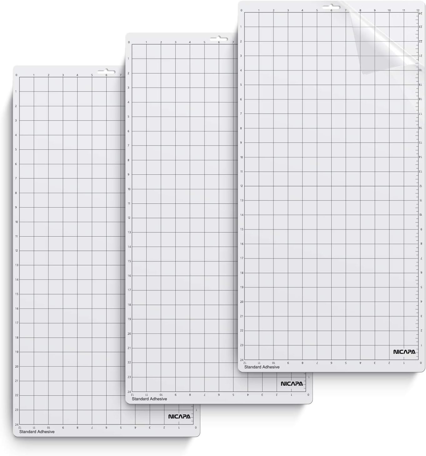 Cutting Mat for Silhouette Cameo 3/2/1 (Light-Grip,12x12 inch 3pack) Adhesive&Sticky Non-Slip Flexible Square Gridded Blue Cut Mats Replacement Accessories Set Matts Vinyl Craft Sewing