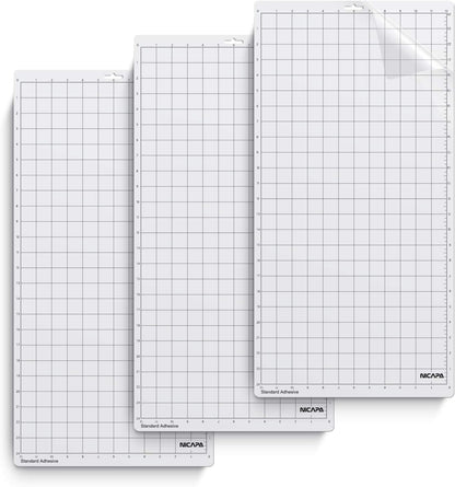 Cutting Mat for Silhouette Cameo 3/2/1 (Light-Grip,12x12 inch 3pack) Adhesive&Sticky Non-Slip Flexible Square Gridded Blue Cut Mats Replacement Accessories Set Matts Vinyl Craft Sewing