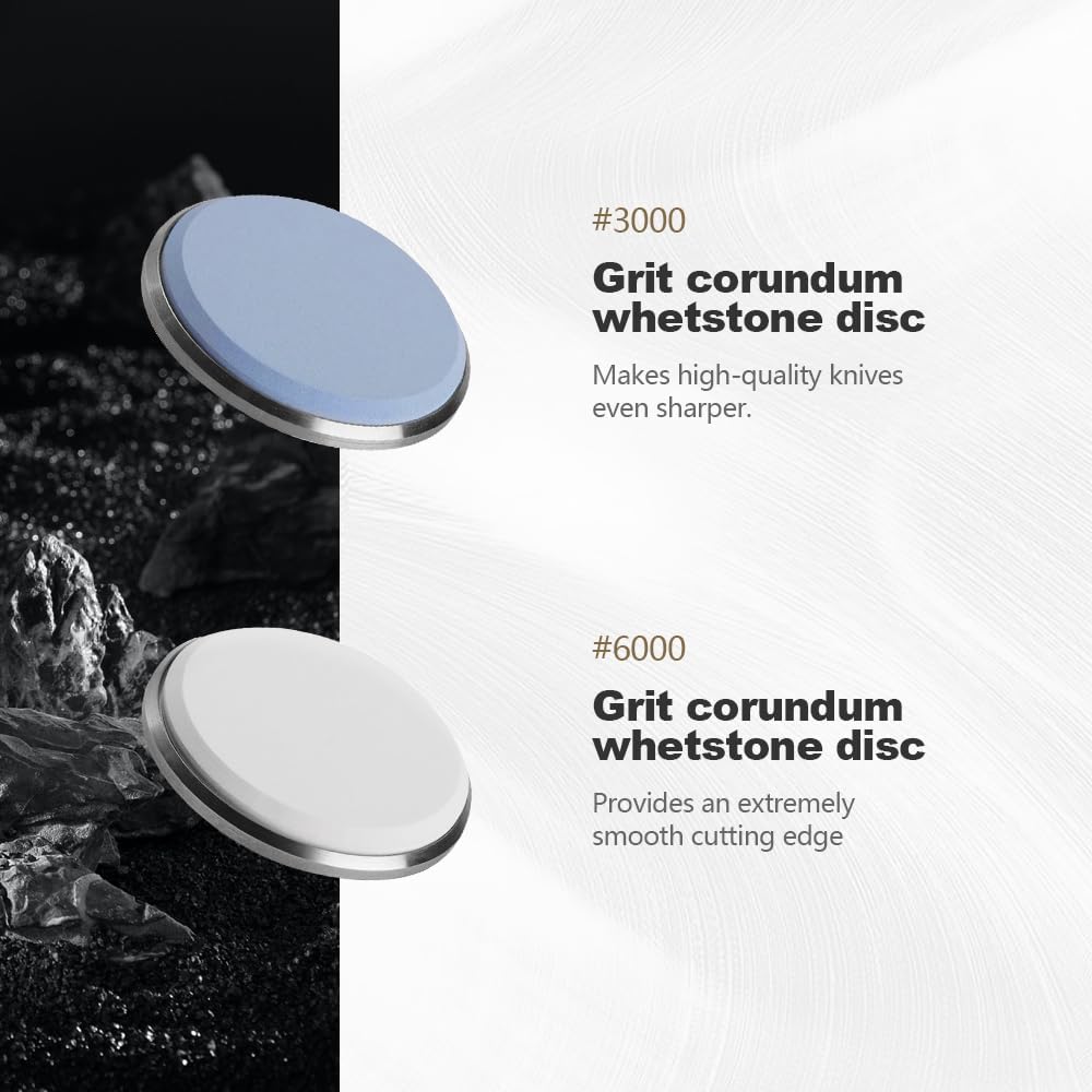 #3000 Fine #6000 Extra-Fine Corundum Whetstone Disc And Leather Strop Compatible With HORL 2 And For HORL 2 Pro