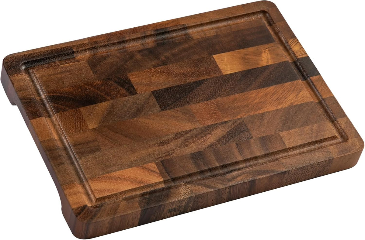 Small Wood Cutting Board, Walnut Cutting Boards for Kitchen | 9"x6" End Grain Chopping Board, Compact Size Lightweight & Durable for Cheese Lemon and Small Prep