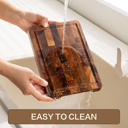 Small Wood Cutting Board, Walnut Cutting Boards for Kitchen | 9"x6" End Grain Chopping Board, Compact Size Lightweight & Durable for Cheese Lemon and Small Prep