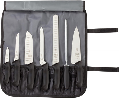 Millennia 8-Piece Knife Roll Set, Black Handles