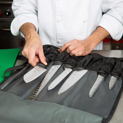 Millennia 8-Piece Knife Roll Set, Black Handles