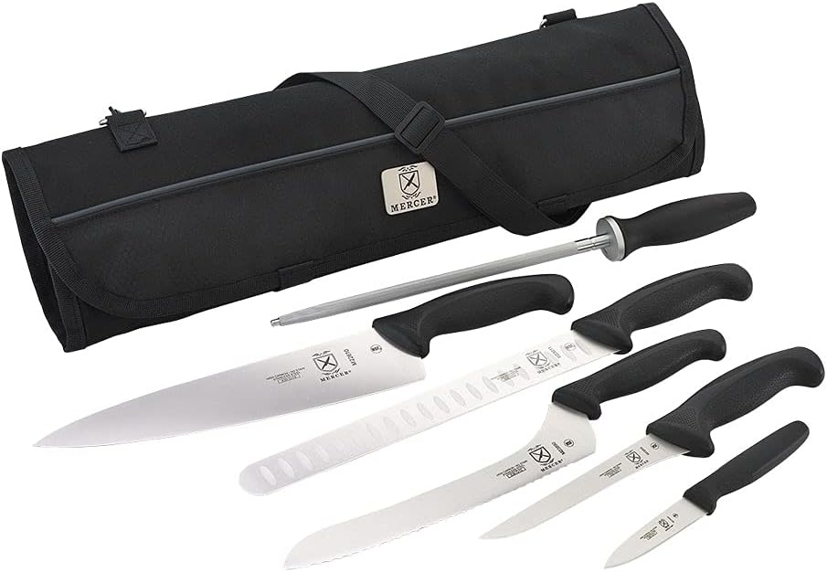 Millennia 8-Piece Knife Roll Set, Black Handles