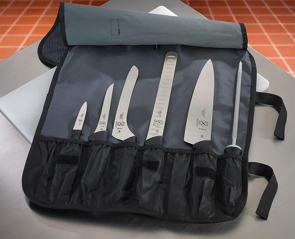 Millennia 8-Piece Knife Roll Set, Black Handles
