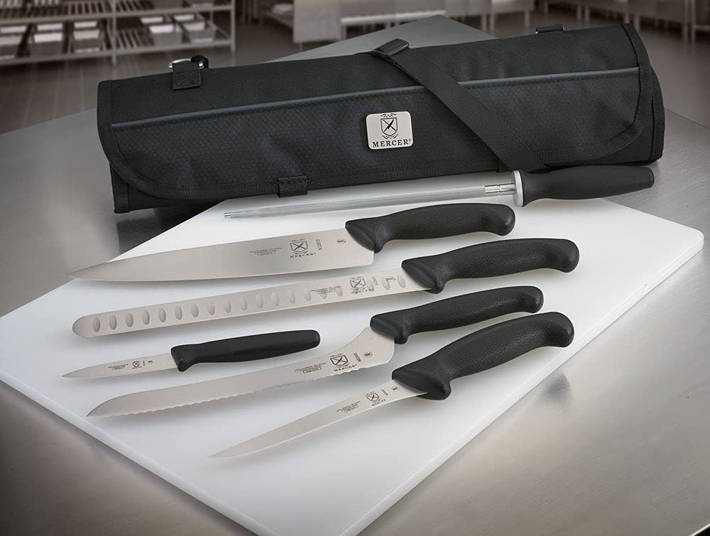 Millennia 8-Piece Knife Roll Set, Black Handles