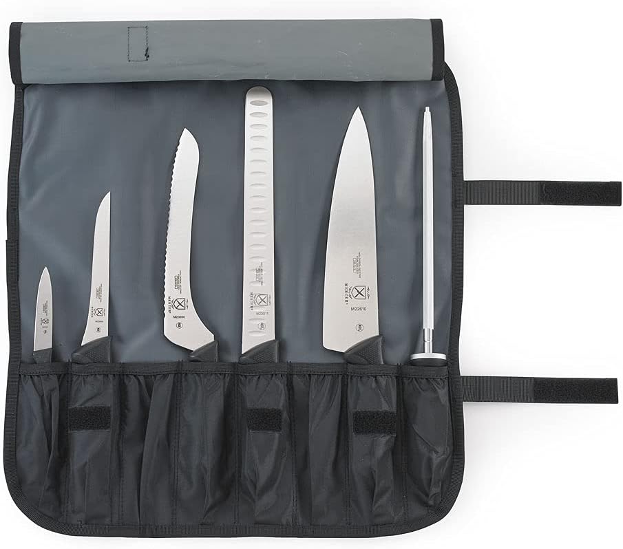 Millennia 8-Piece Knife Roll Set, Black Handles