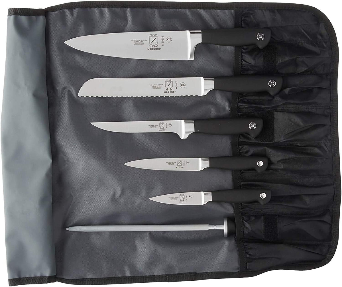 Millennia 8-Piece Knife Roll Set, Black Handles