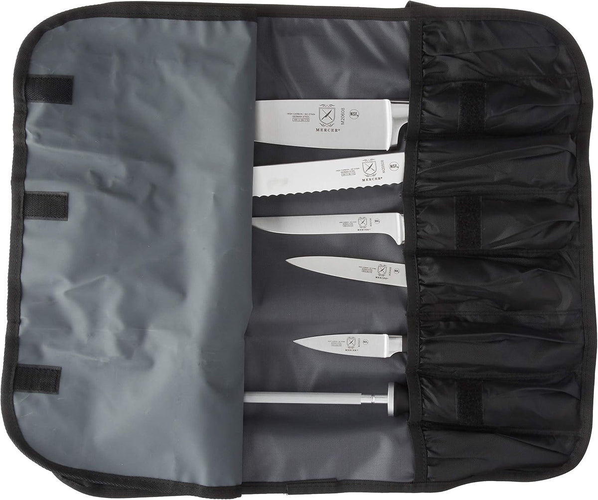 Millennia 8-Piece Knife Roll Set, Black Handles
