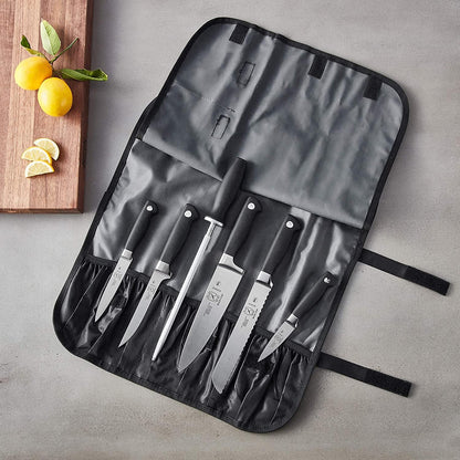 Millennia 8-Piece Knife Roll Set, Black Handles