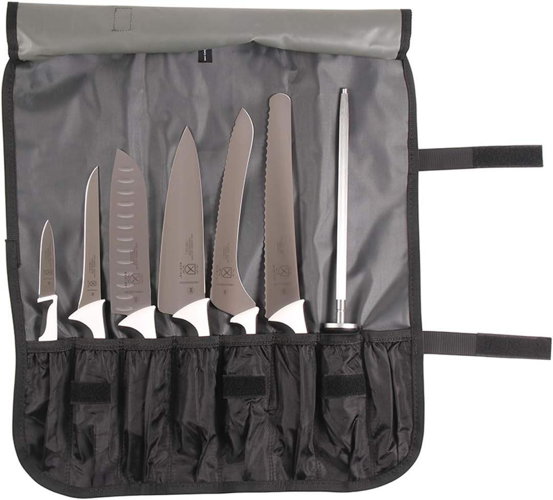 Millennia 8-Piece Knife Roll Set, Black Handles