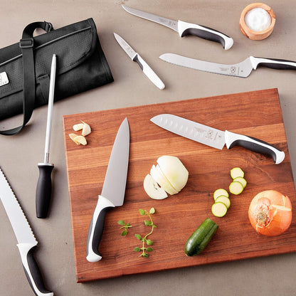 Millennia 8-Piece Knife Roll Set, Black Handles