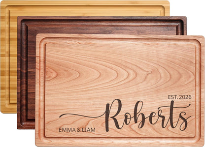 Custom Cutting Board, Personalized Cutting Board, Custom Wood Engraved Charcuterie Boards - Best Present for Wedding, Bridal Shower, Engagement, Anniversary, Housewarming, Gift Idea