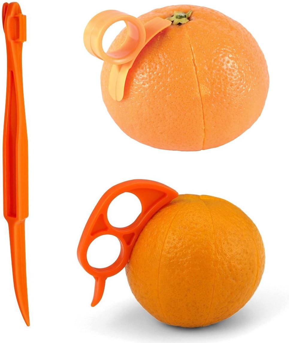 Orange Citrus Peelers, Set of 15 Plastic Easy Slicer Cutter Peeler Remover Opener Kitchen Accessories Knife Cooking Tool Kitchen Gadgets (Set A)