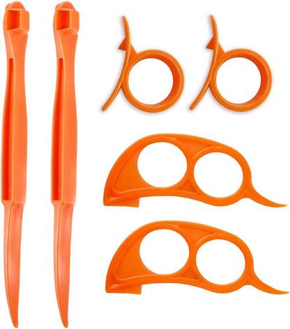 Orange Citrus Peelers, Set of 15 Plastic Easy Slicer Cutter Peeler Remover Opener Kitchen Accessories Knife Cooking Tool Kitchen Gadgets (Set A)