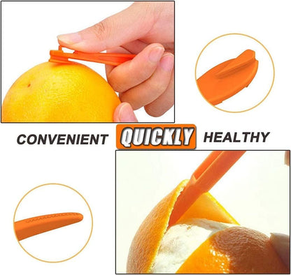 Orange Citrus Peelers, Set of 15 Plastic Easy Slicer Cutter Peeler Remover Opener Kitchen Accessories Knife Cooking Tool Kitchen Gadgets (Set A)