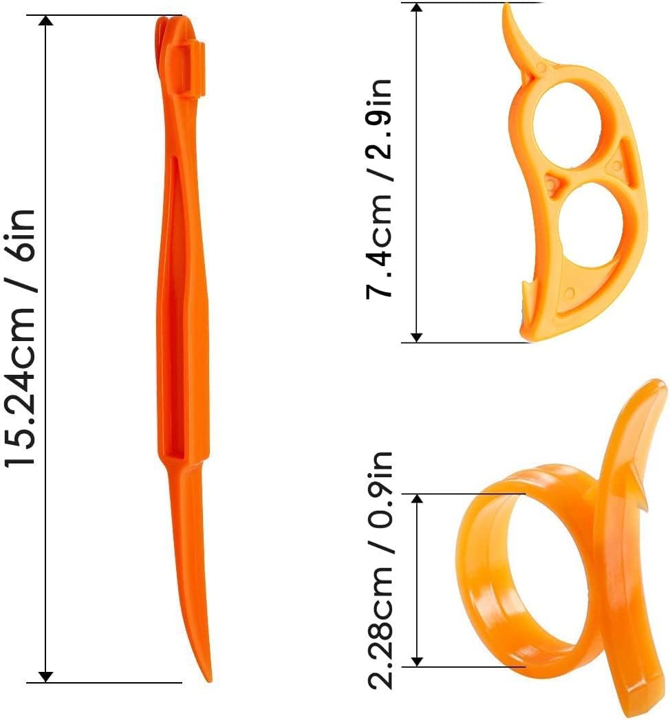 Orange Citrus Peelers, Set of 15 Plastic Easy Slicer Cutter Peeler Remover Opener Kitchen Accessories Knife Cooking Tool Kitchen Gadgets (Set A)