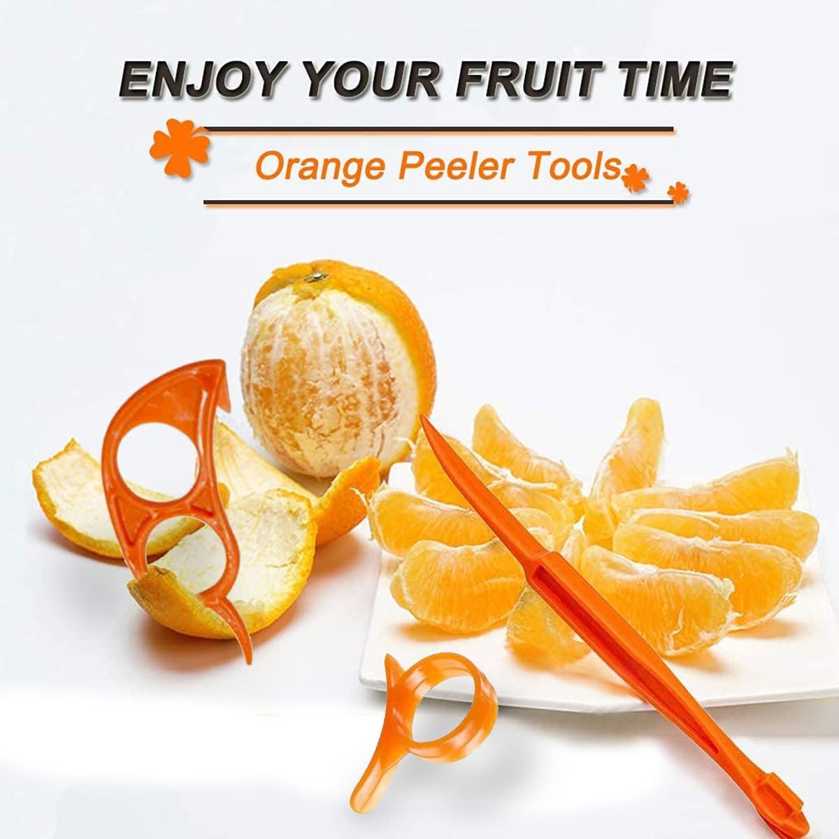 Orange Citrus Peelers, Set of 15 Plastic Easy Slicer Cutter Peeler Remover Opener Kitchen Accessories Knife Cooking Tool Kitchen Gadgets (Set A)