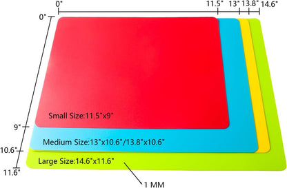 4 Pieces Flexible Cutting Board mats, Plastic Cutting Boards for Kitchen Cooking, Cutting board sheets for Meat and Vegetables, Dishwasher Safe
