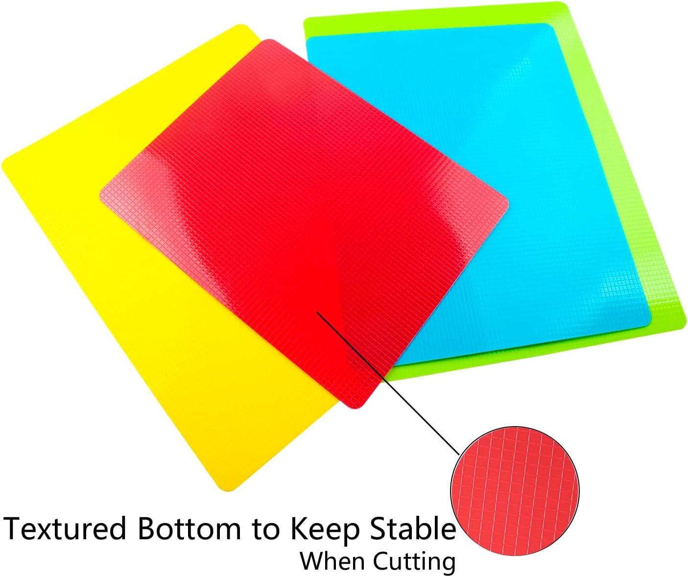 4 Pieces Flexible Cutting Board mats, Plastic Cutting Boards for Kitchen Cooking, Cutting board sheets for Meat and Vegetables, Dishwasher Safe
