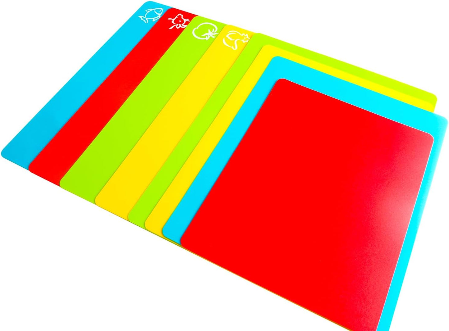 4 Pieces Flexible Cutting Board mats, Plastic Cutting Boards for Kitchen Cooking, Cutting board sheets for Meat and Vegetables, Dishwasher Safe