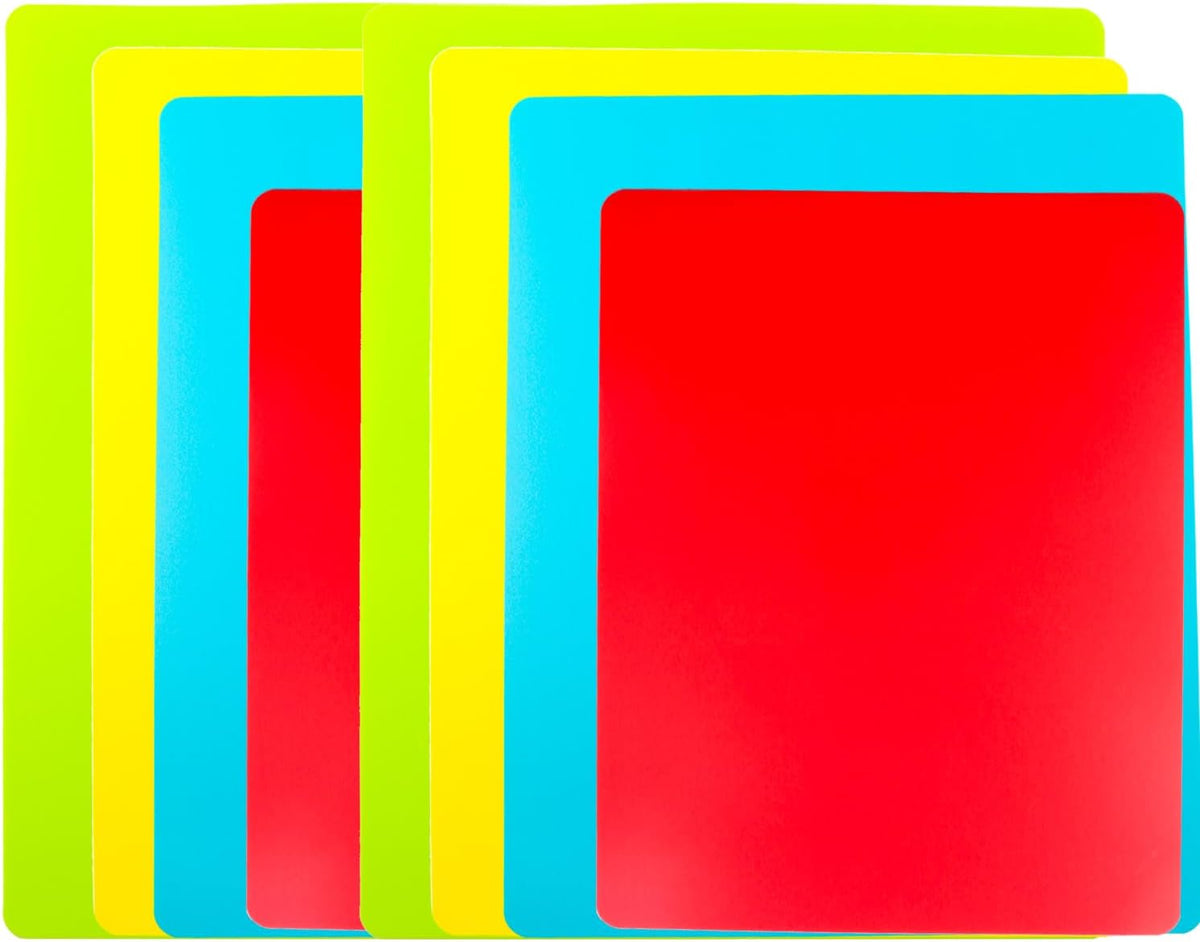4 Pieces Flexible Cutting Board mats, Plastic Cutting Boards for Kitchen Cooking, Cutting board sheets for Meat and Vegetables, Dishwasher Safe