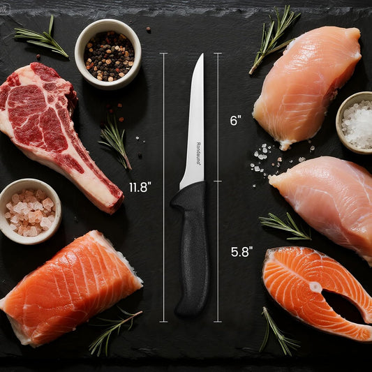 Boning Knife, Deboning Knife 6 in Razor Sharp Blade Cutting Meat | High Carbon Stainless Steel Blade, Ergonomic Non-Slip Handle