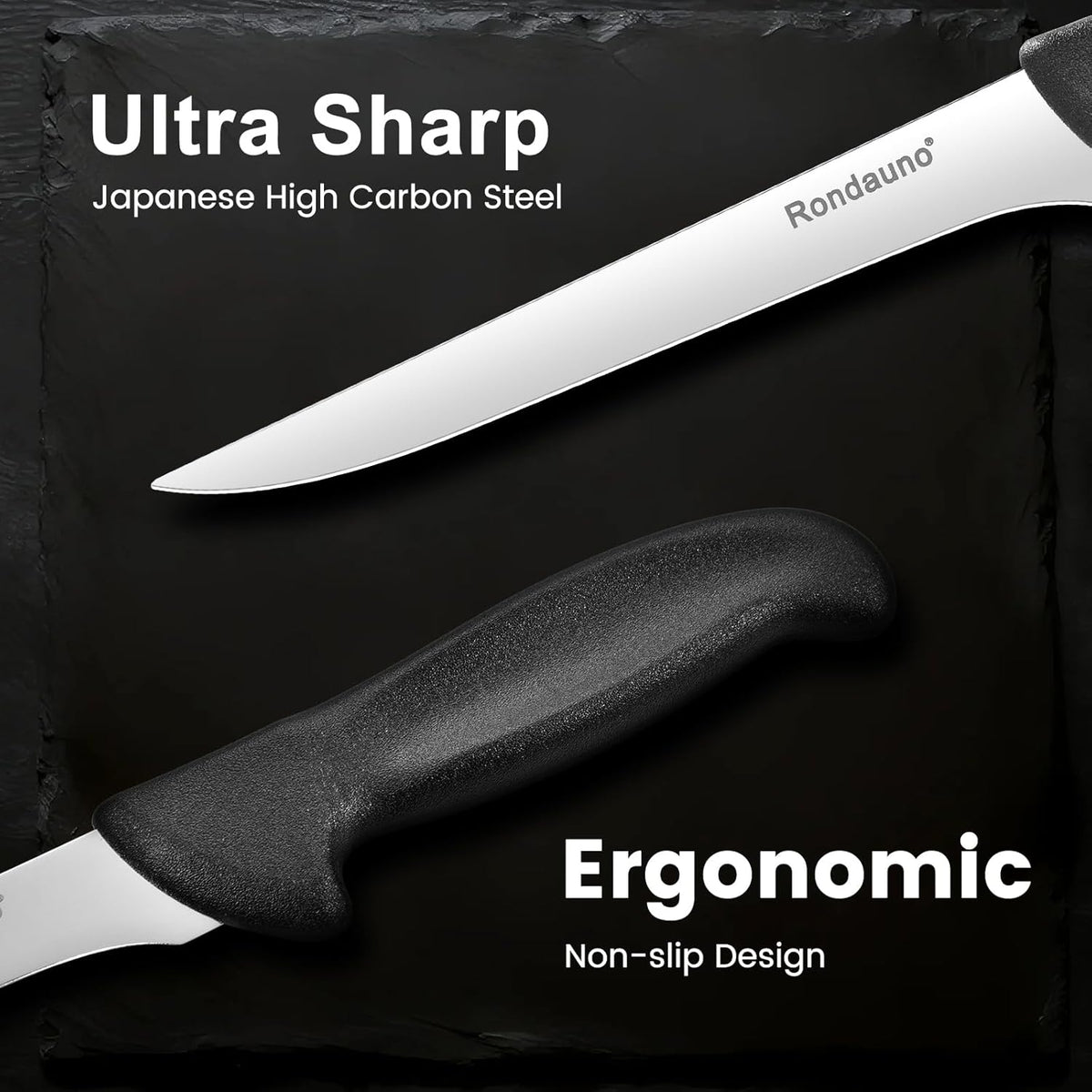 Boning Knife, Deboning Knife 6 in Razor Sharp Blade Cutting Meat | High Carbon Stainless Steel Blade, Ergonomic Non-Slip Handle
