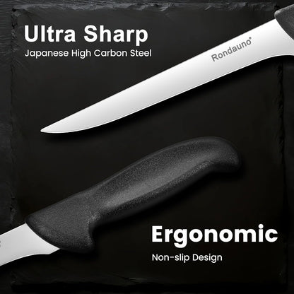 Boning Knife, Deboning Knife 6 in Razor Sharp Blade Cutting Meat | High Carbon Stainless Steel Blade, Ergonomic Non-Slip Handle