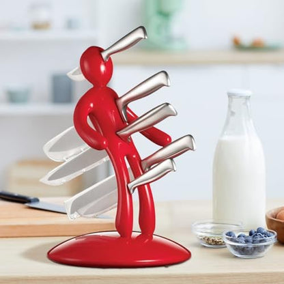 Kitchen Storage Humanoid Knife Holder - Creative and Fun Tool Organizer, Excluding Knives, Can Hold 5 Knives, Ideal for Professional Cooking and Efficient Space Saving