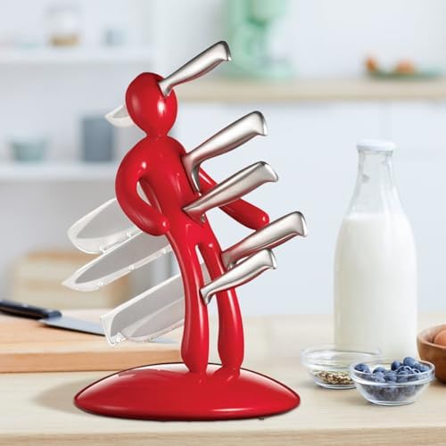 Kitchen Storage Humanoid Knife Holder - Creative and Fun Tool Organizer, Excluding Knives, Can Hold 5 Knives, Ideal for Professional Cooking and Efficient Space Saving